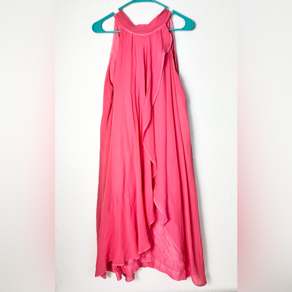 120% Lino Silk & Linen Pink Dress It 44 Usa 8